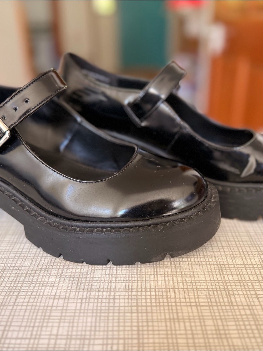 Madden Girl Black Patent Mary Jane Platform Heels